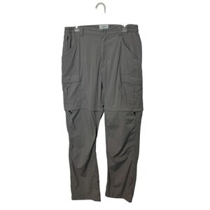 LL Bean Pants Mens Medium Gray Cargo Tropicwear Zip Leg Convertible UPF 50+